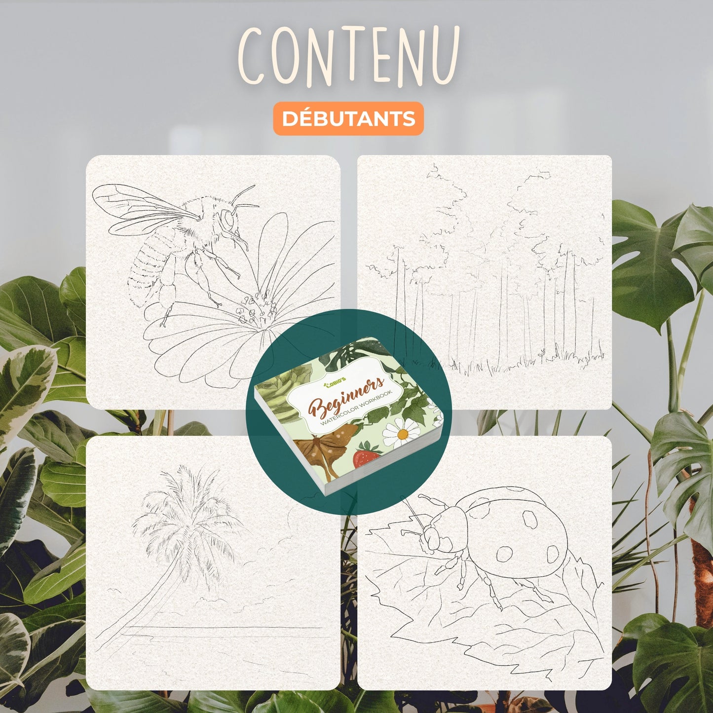 Tobio's™ Coloriages aquarellables pour débutants
