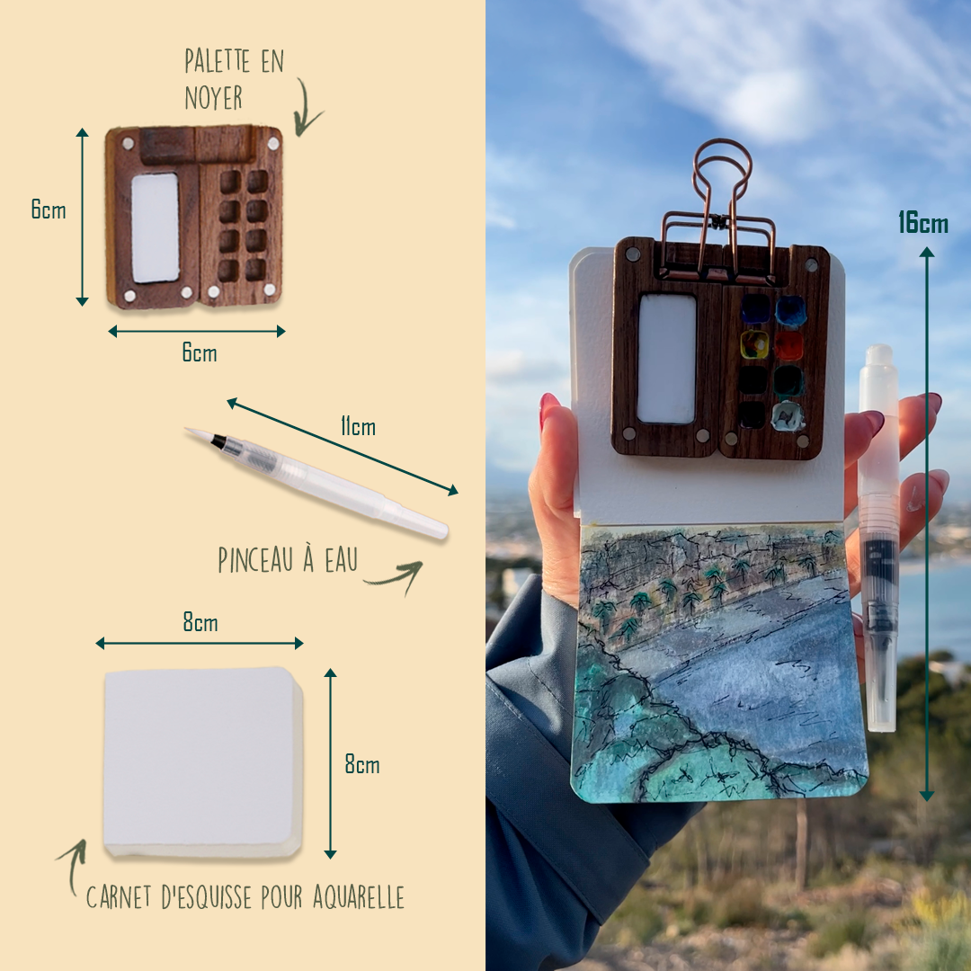 Tobios™ Kit d'aquarelle miniature