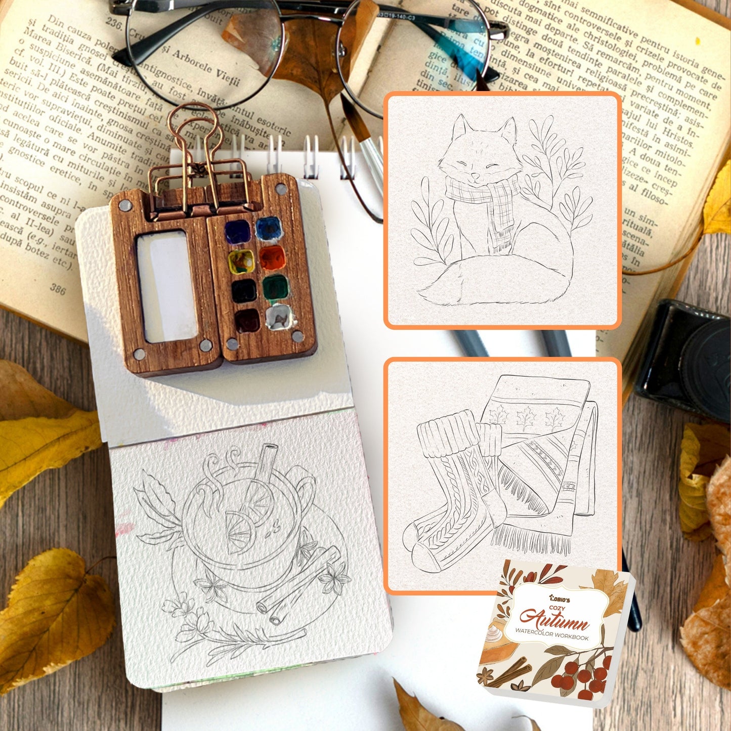 Tobio's™ Coloriages aquarellables pour débutants: Automne