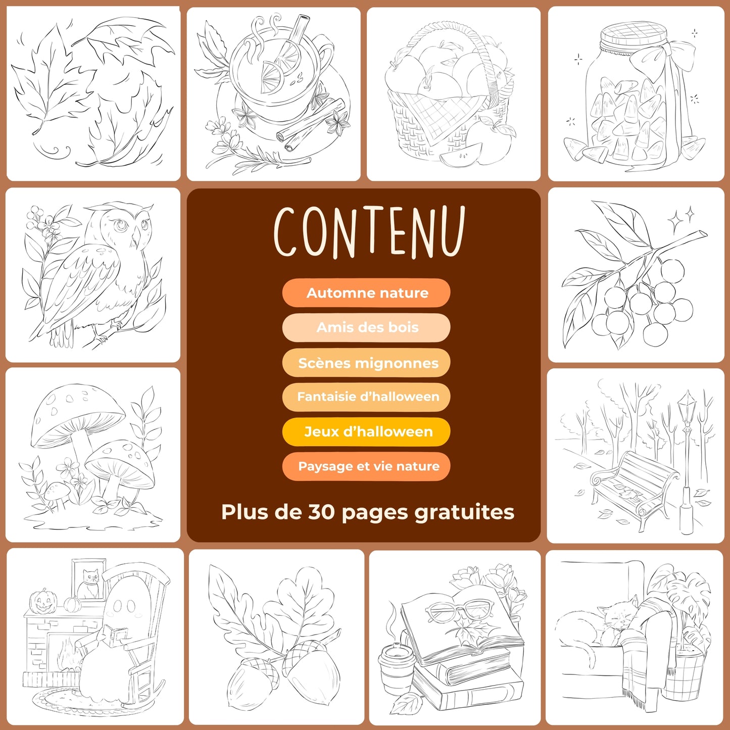 Tobio's™ Coloriages aquarellables pour débutants: Automne