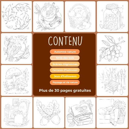 Tobio's™ Coloriages aquarellables pour débutants: Automne