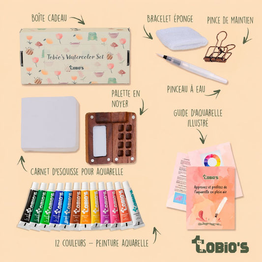 Tobios™ Kit d'aquarelle miniature