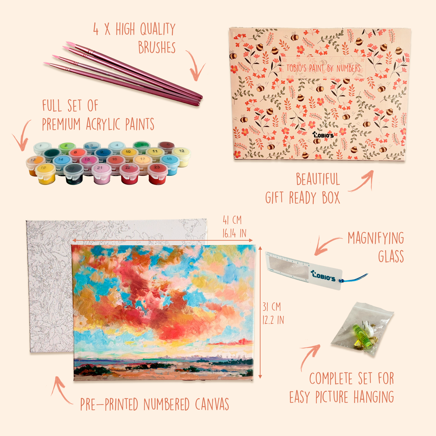 Soleil levant - Kit de peinture avec numéros